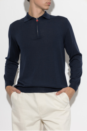 Kiton Kaszmirowe polo z długimi rękawami