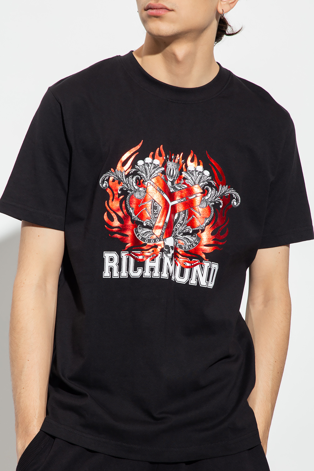 John Richmond Emilio Pucci Junior abstract-print ruffled-trim T-Shirt