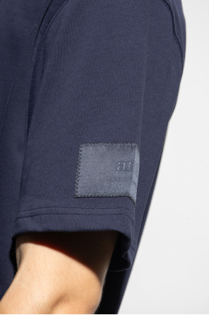 AV Vattev slogan-print two-tone T-shirt embroidered-logo panelled pullover