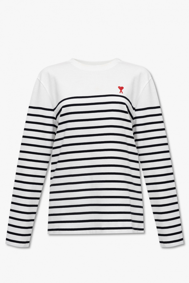 layered V-neck sweatshirt T-shirt with logo