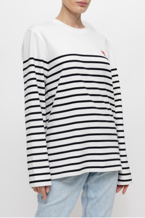 layered V-neck sweatshirt T-shirt with logo