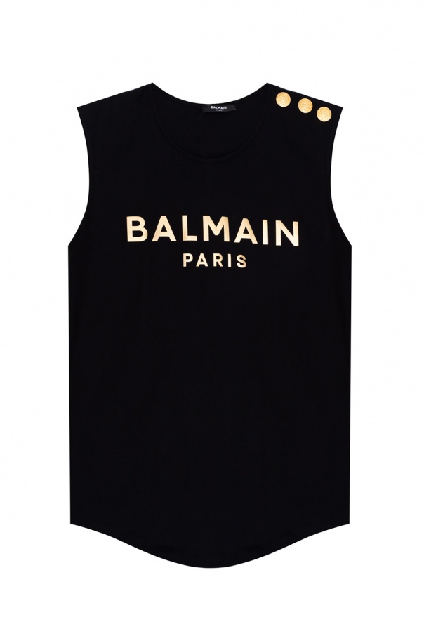 balmain logo-print Logo-printed tank top