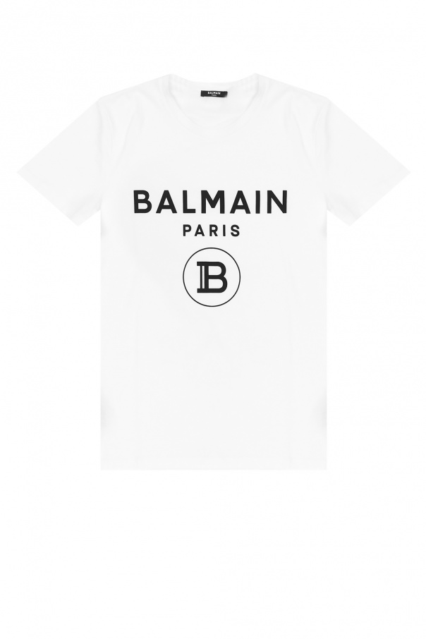 balmain detail T-shirt with logo