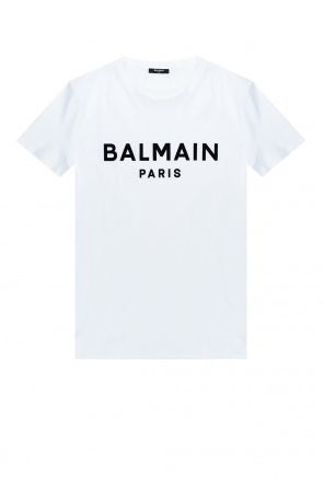 balmain logo print cropped t shirt item