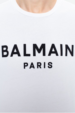 Balmain chain-embellished T-shirt with velvet logo
