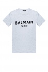 Balmain logo-print cropped top Schwarz