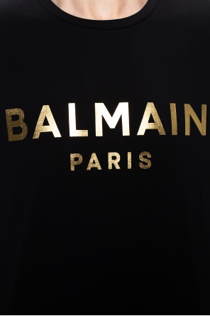 balmain jacquard balmain jacquard logo embroidered short sleeve t shirt item