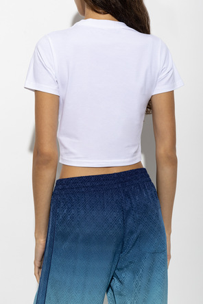 Casablanca T-shirt curta com logótipo estampado