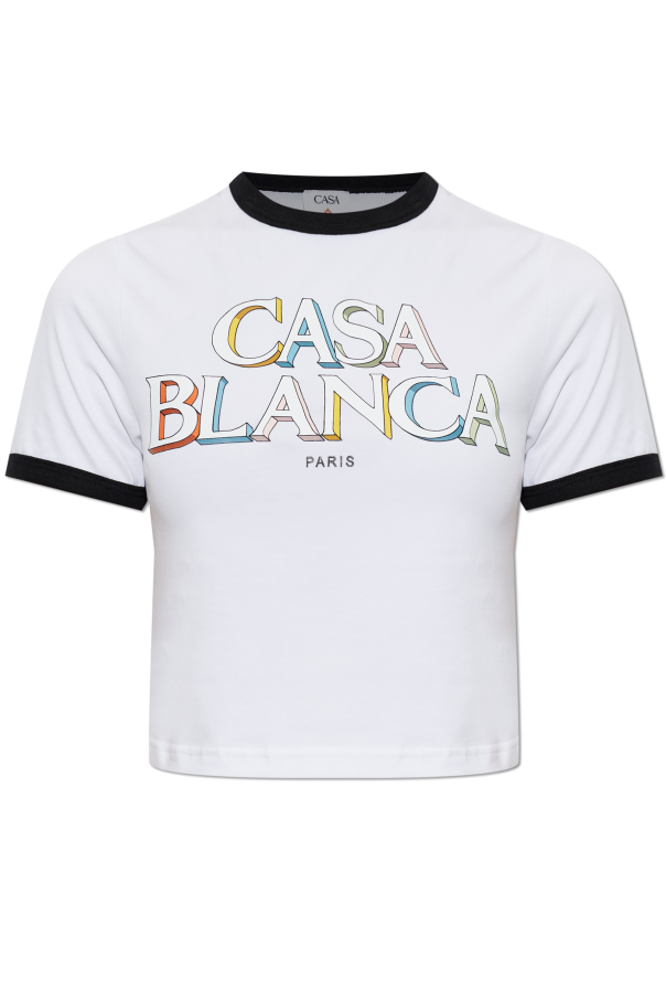 Short T-shirt with printed logo od Casablanca
