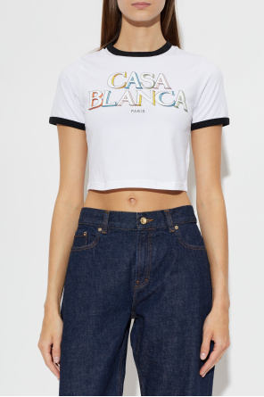 Casablanca Krótki t-shirt z nadrukowanym logo
