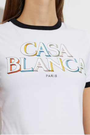 Casablanca Krótki t-shirt z nadrukowanym logo