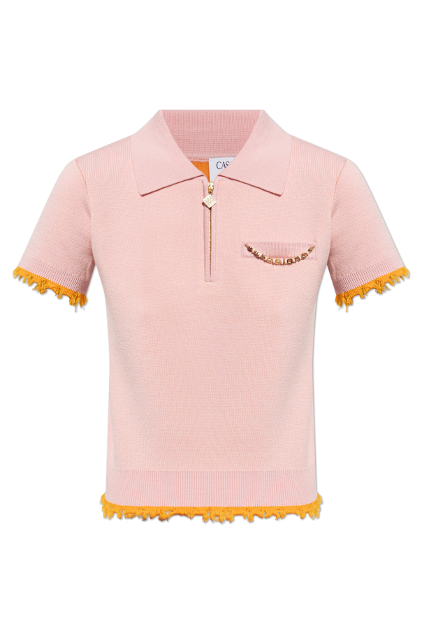 Casablanca Polo de lana con acabado sin rematar