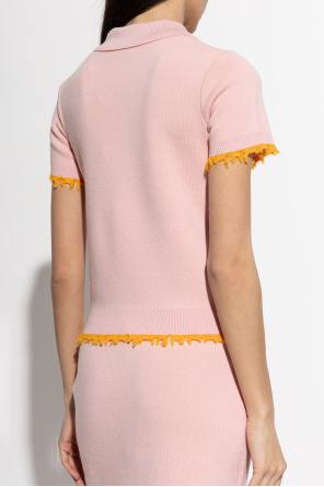 Casablanca Polo de lana con acabado sin rematar