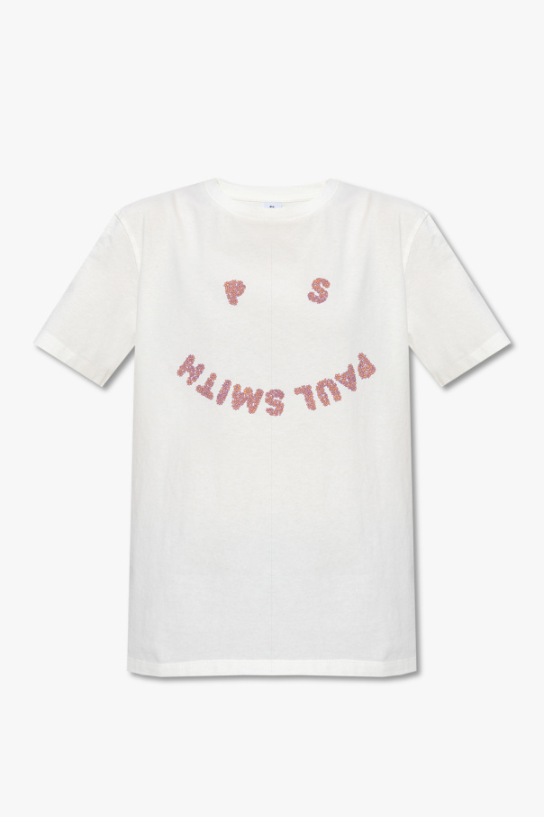 PS Paul Smith T-shirt épais avec écusson à logo brodé Mauve