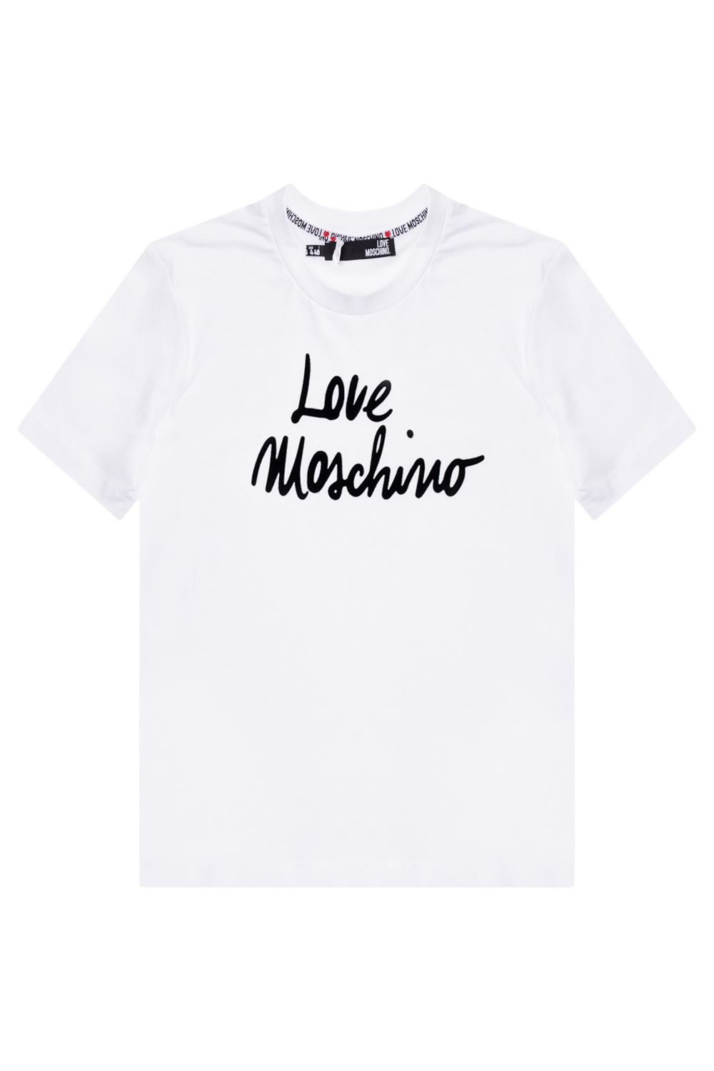 Love Moschino PURE COTTON SHORT SLEEVES T-SHIRT IN WHITE UA