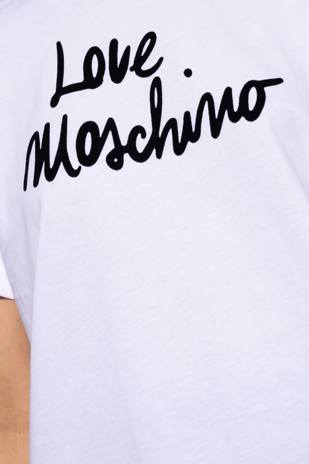 Love Moschino PURE COTTON SHORT SLEEVES T-SHIRT IN WHITE UA