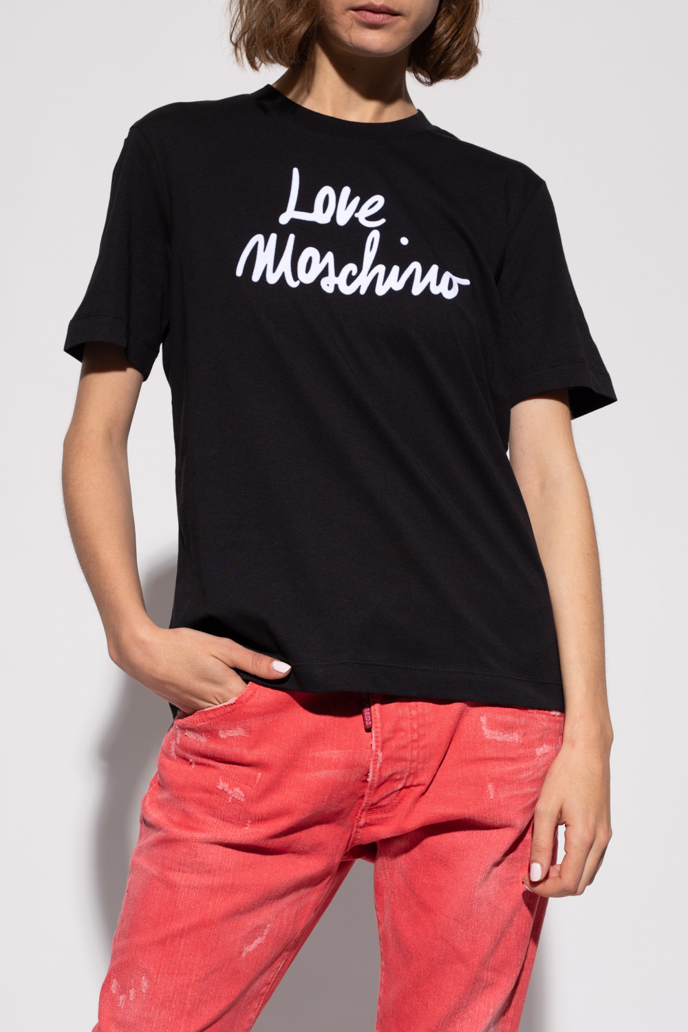 Love Moschino T-shirt with velvet logo