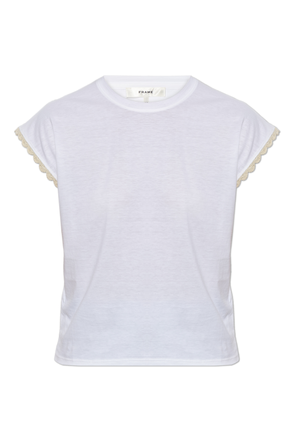 T-shirt with decorative sleeve trim od FRAME