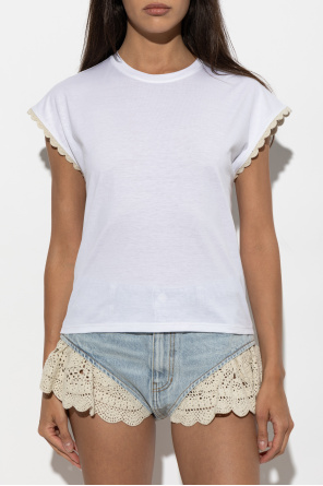 FRAME T-shirt with decorative sleeve trim