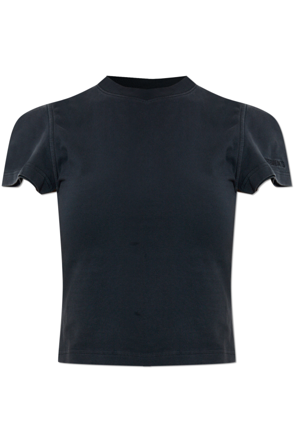 VETEMENTS Cropped t-shirt with embroidered logo