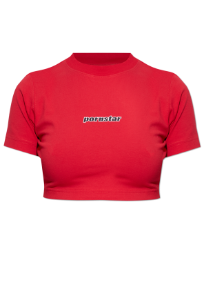 T-shirt curto com estampado