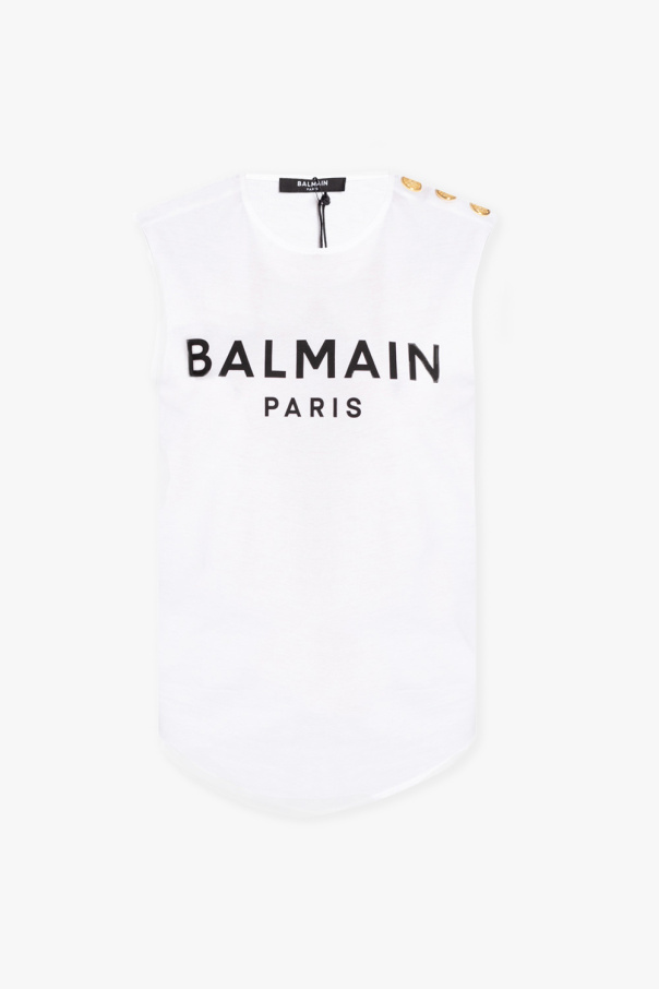 Balmain Balmain double-layered logo-print short