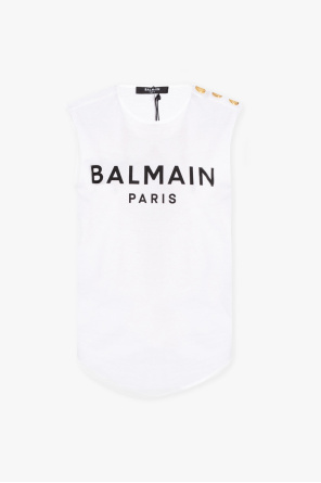 balmain Boots striped logo T-shirt