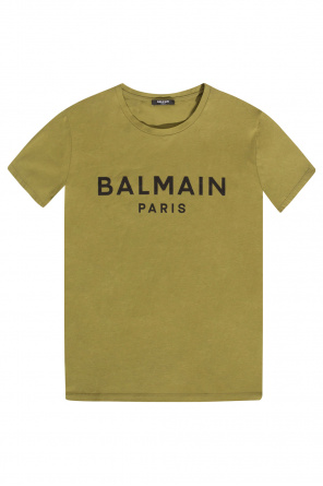 Balmain Kids quilted logo print dress