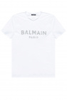 balmain badge print track shorts item