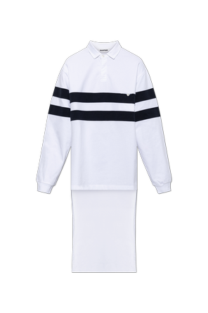 Cotton polo shirt ‘Jill’ with asymmetric cut