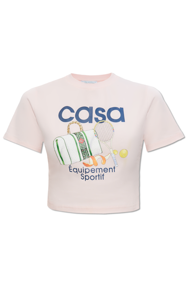 Casablanca Krótki t-shirt z nadrukiem