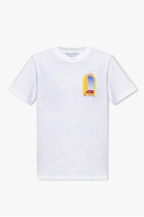 Dickies D logo cropped t-shirt in white