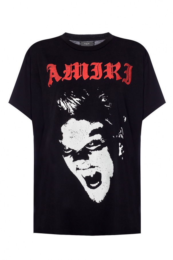 Amiri Size Medium Black Red Logo Tee Shirt