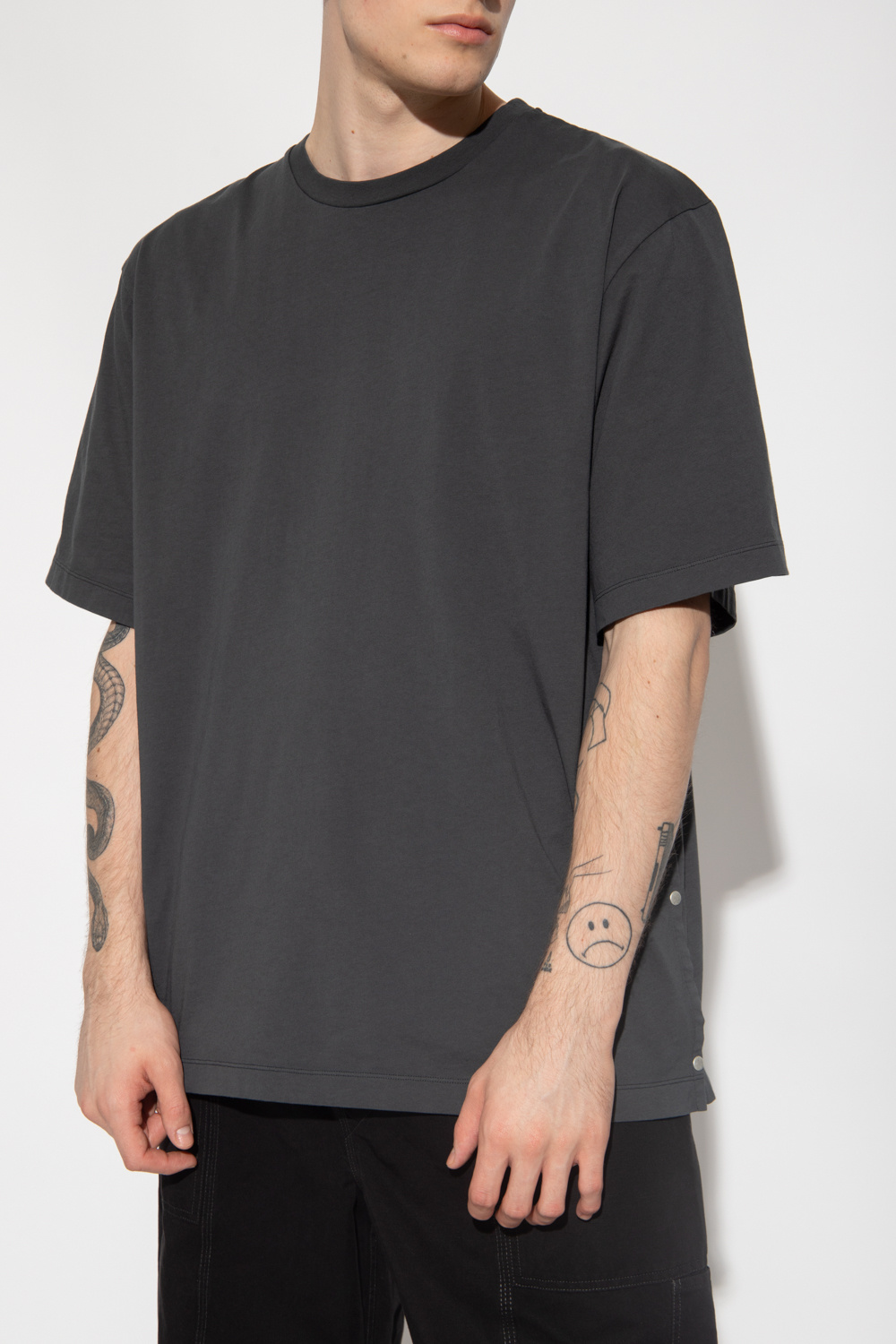 Lemaire Cotton T-shirt with press-studs