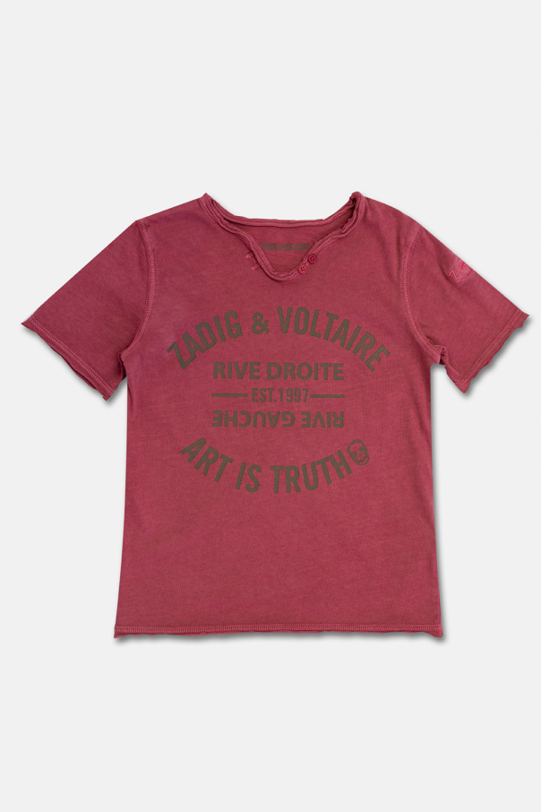 Zadig & Voltaire Kids distressed buttoned denim shirt