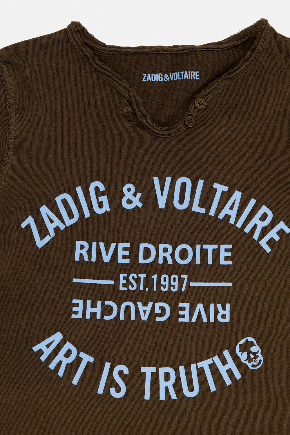 Zadig & Voltaire Kids Costumein frayed-edge button-up shirt