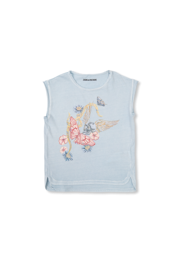 Zadig & Voltaire Kids T-shrit with crystals