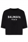 Balmain Kids monogram leather-trim bag Black