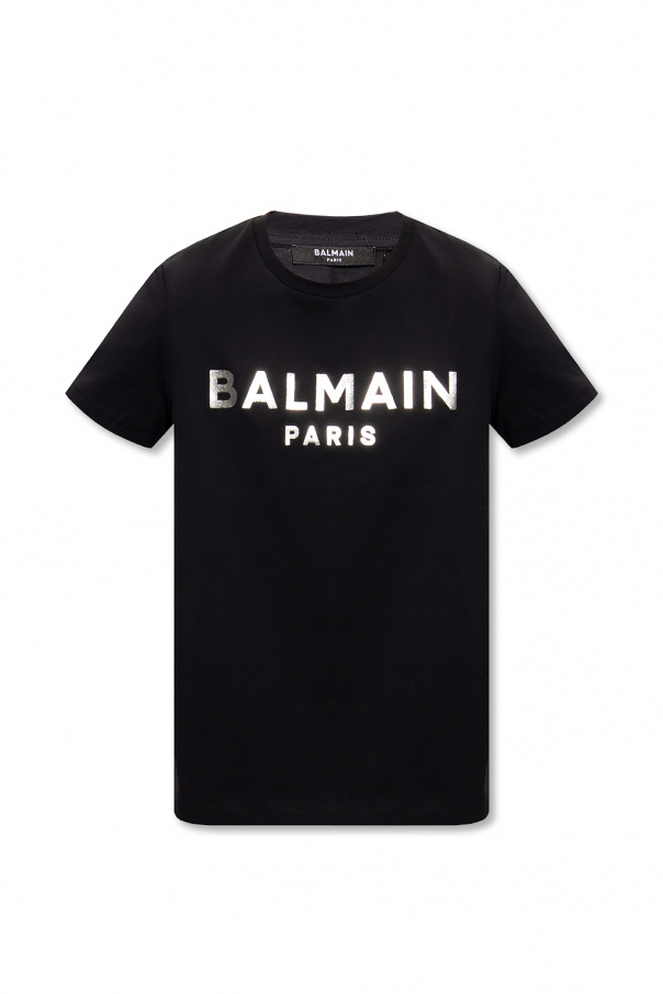 Balmain Pink Balmain Kids TEEN embossed-logo cotton T-Shirt