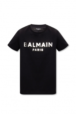balmain exclusive to mytheresa logo cropped cotton sweatshirt
