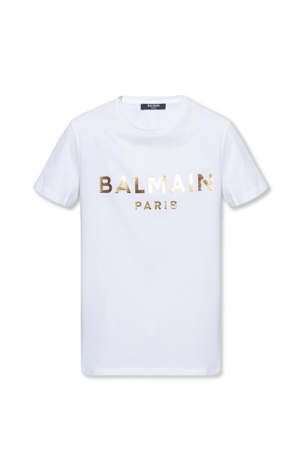 balmain intarsia Logo T-shirt