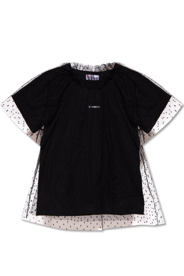 Red valentino Sweatshirt T-shirt with tulle trims