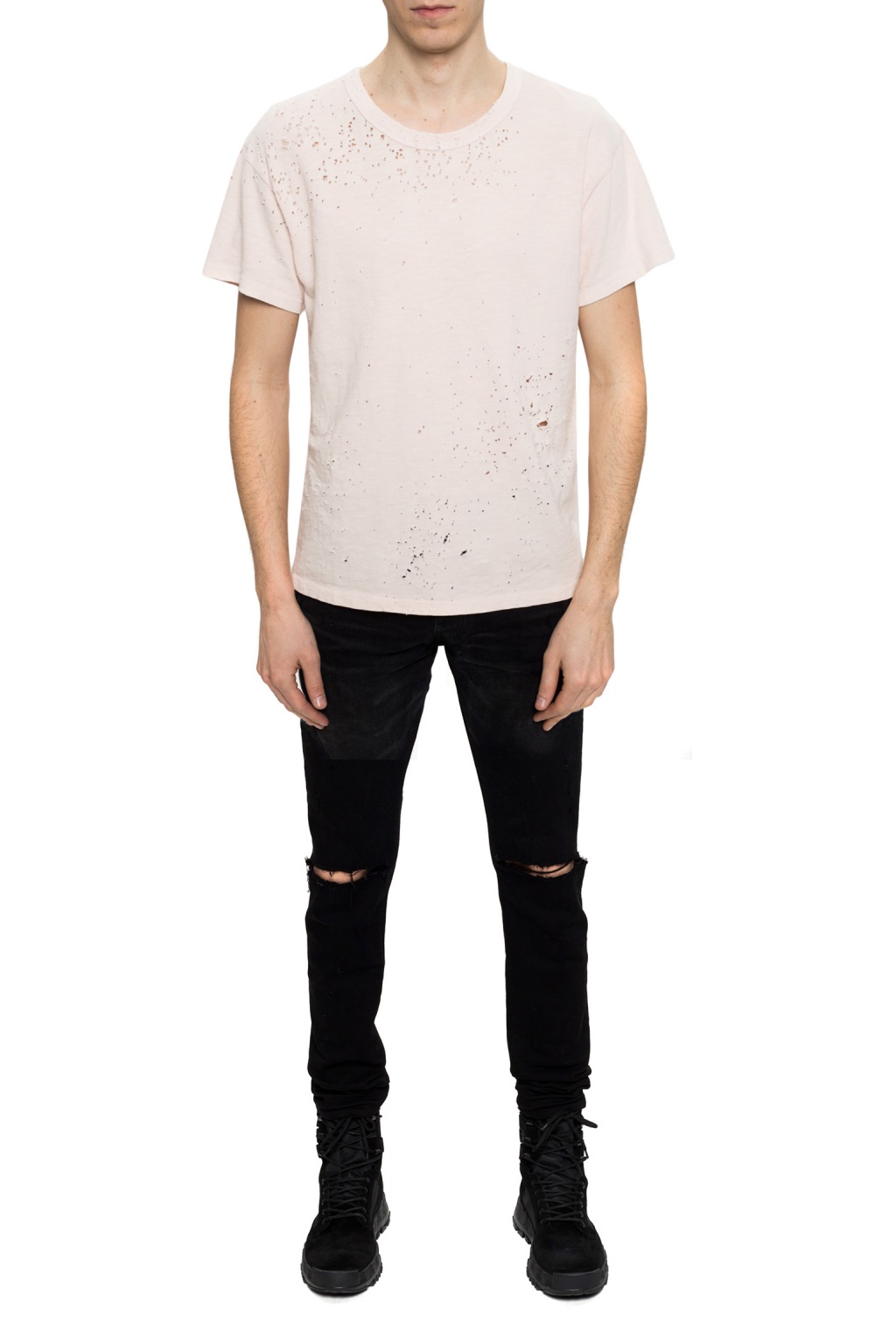 Amiri T-shirt with holes, Men's Clothing