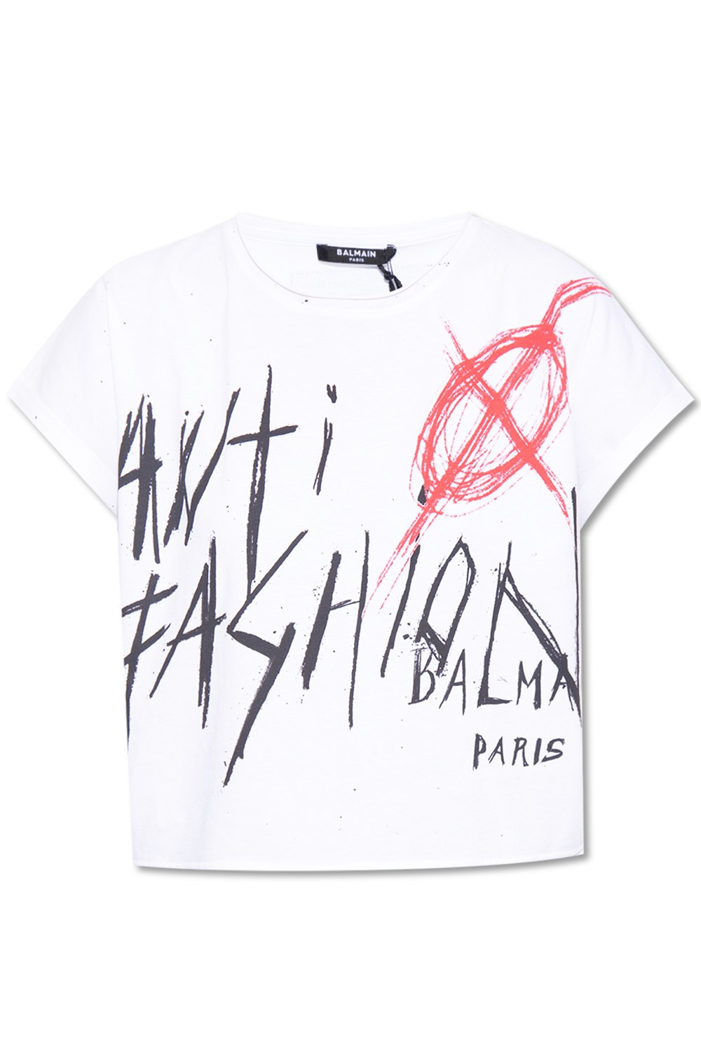 Balmain Printed cropped T-shirt