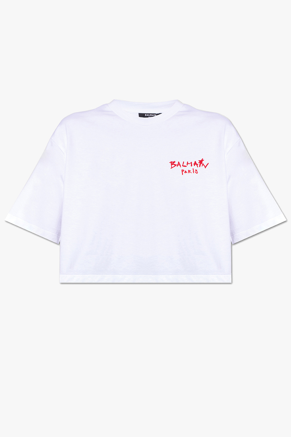 Balmain Cropped T-shirt with logo