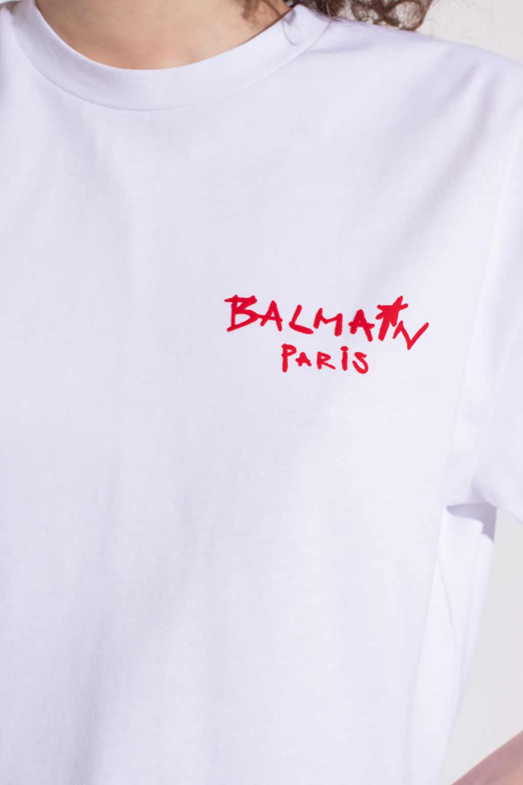 Balmain Cropped T-shirt with logo