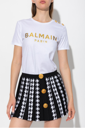Balmain embellished Balmain embellished ribbed knit fitted skirt
