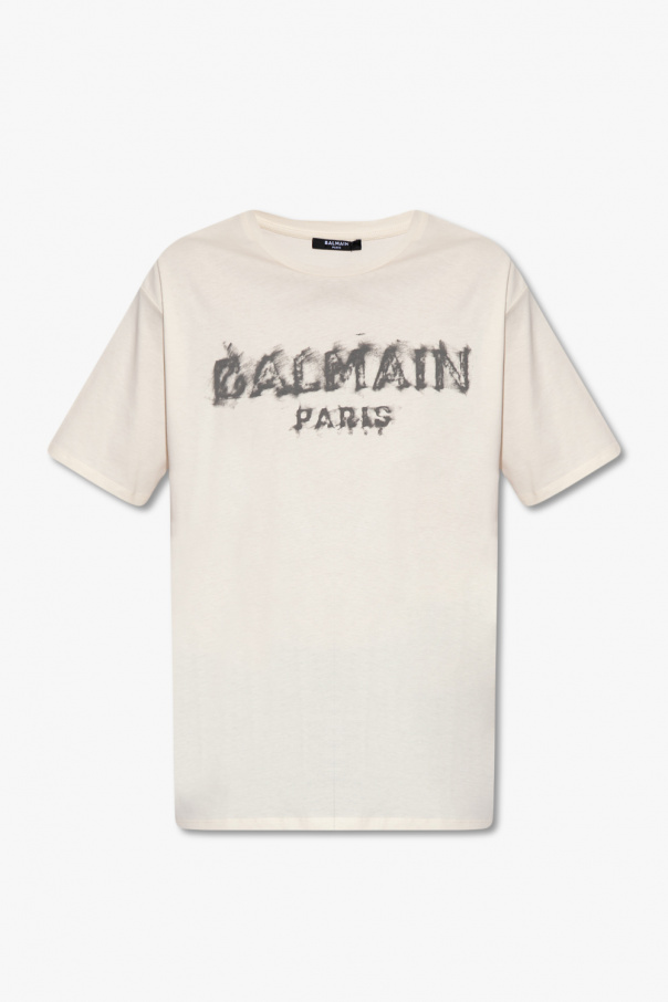 Balmain with balmain print polo shirt