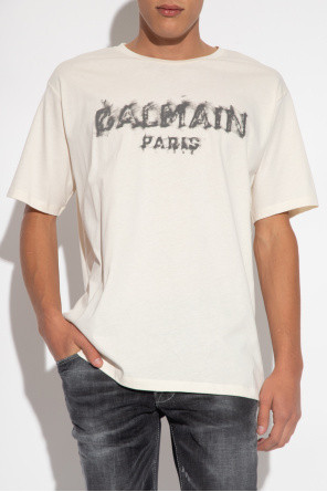 Balmain with balmain print polo shirt
