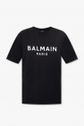 balmain faux-fur embossed monogram denim shirt